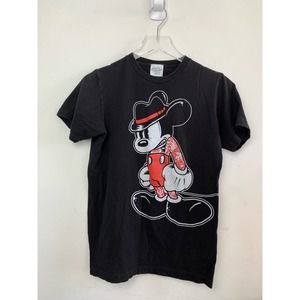 Black Market Art Mean Mickey Mouse Disney Cotton T-shirt USA Made — Men’s Small